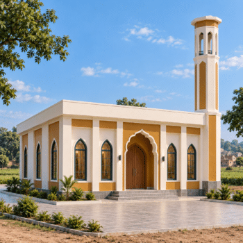 بناء جامع في باكستان مساحة 100 متر